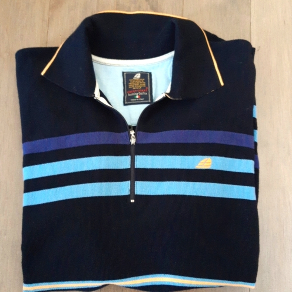 Men's Navy Blue Striped Sweater
